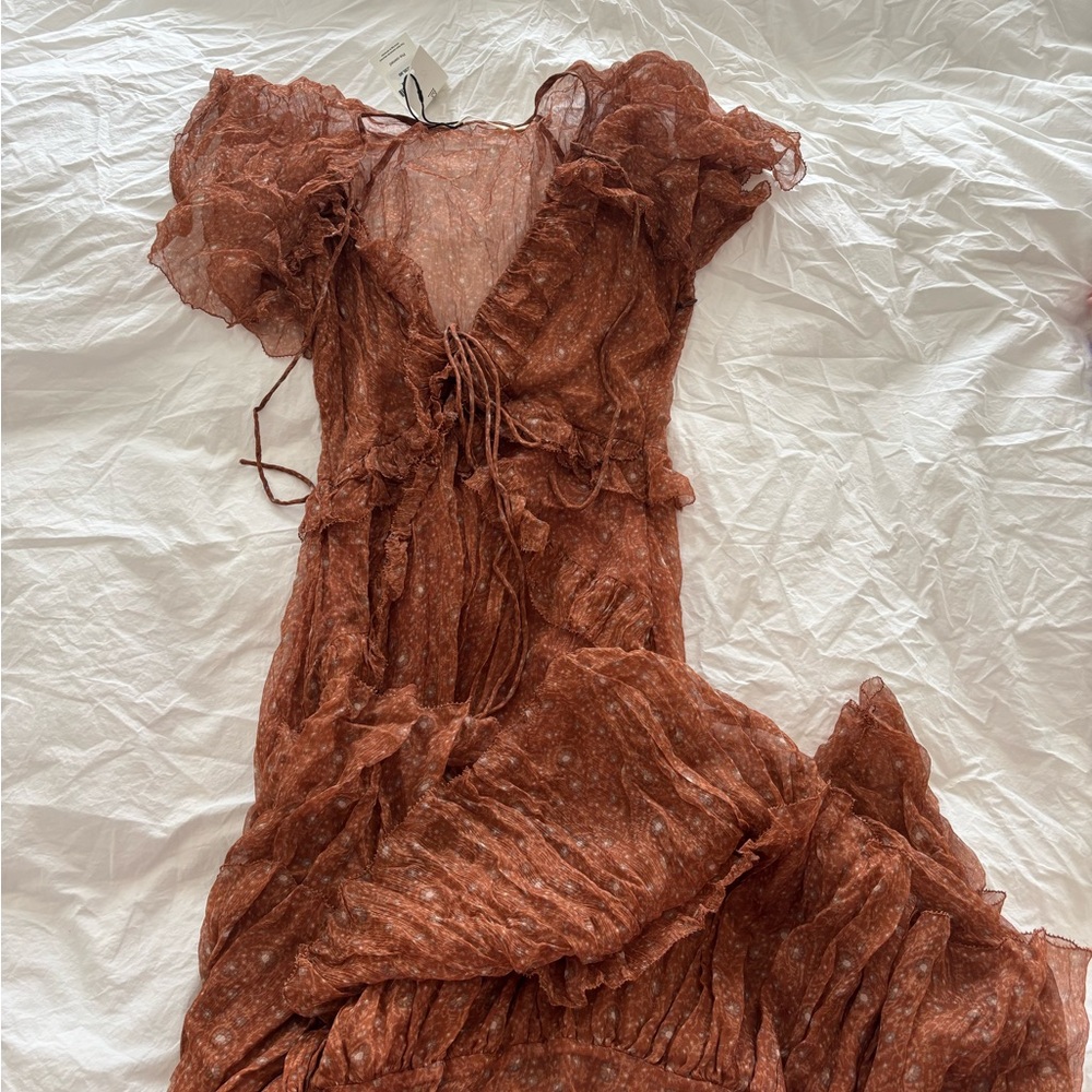 Doen Rust Antoinette Silk Dress